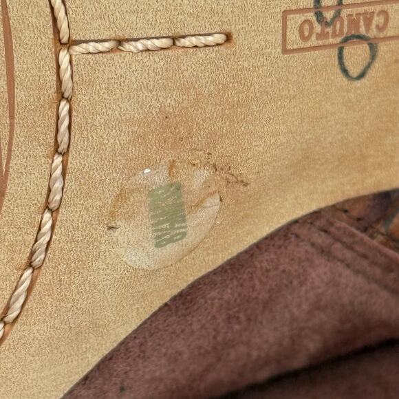 VINCE CAMUTO Selmente Boots SZ 8.5 NWOT Brown Suede Gold Heel Bootie Zipper Croc - Picture 12 of 15